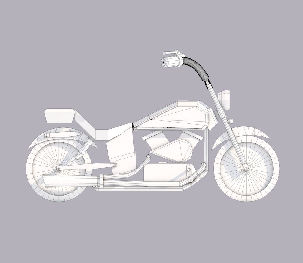 Motorcycle Low-poly 3D model Low-poly 3D model_9