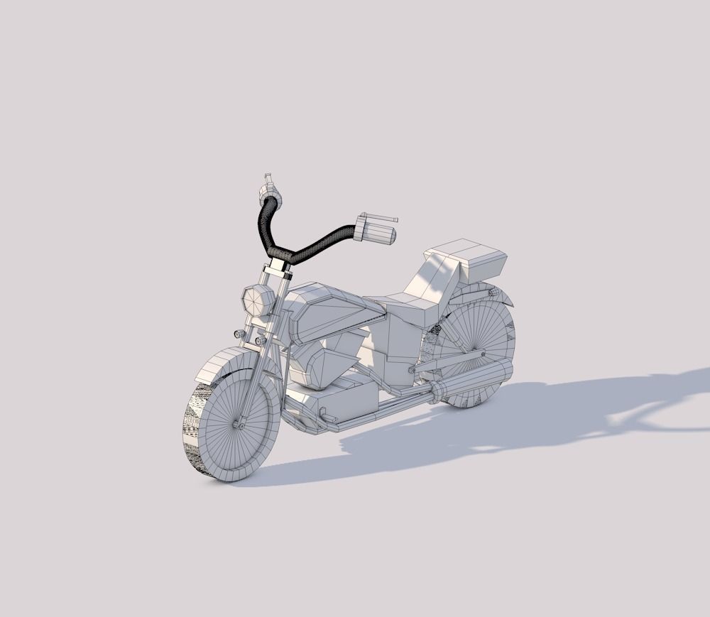 Motorcycle Low-poly 3D model Low-poly 3D model_13