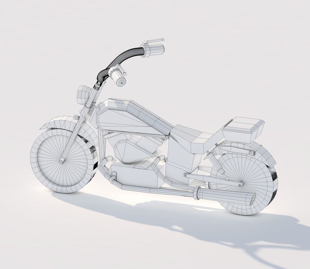 Motorcycle Low-poly 3D model Low-poly 3D model_7