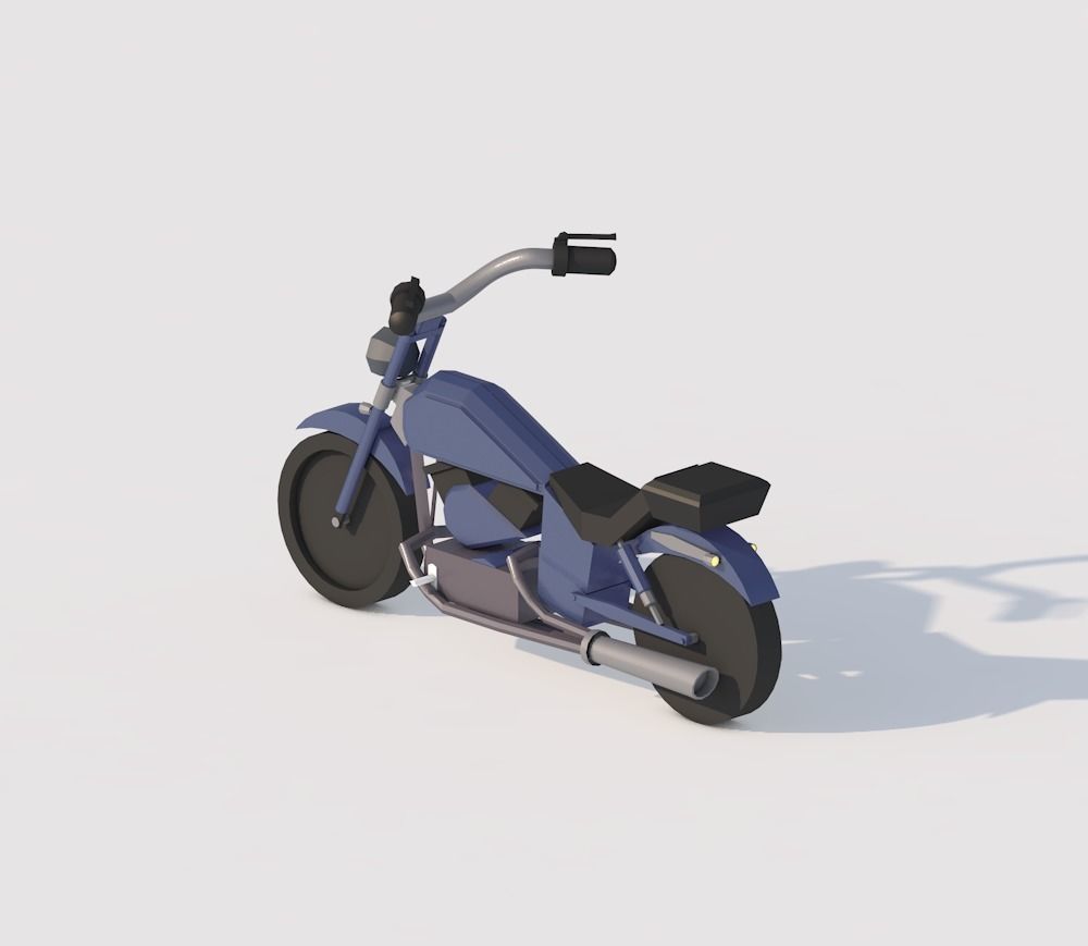 Motorcycle Low-poly 3D model Low-poly 3D model_4
