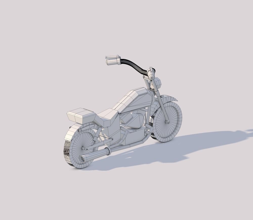 Motorcycle Low-poly 3D model Low-poly 3D model_2