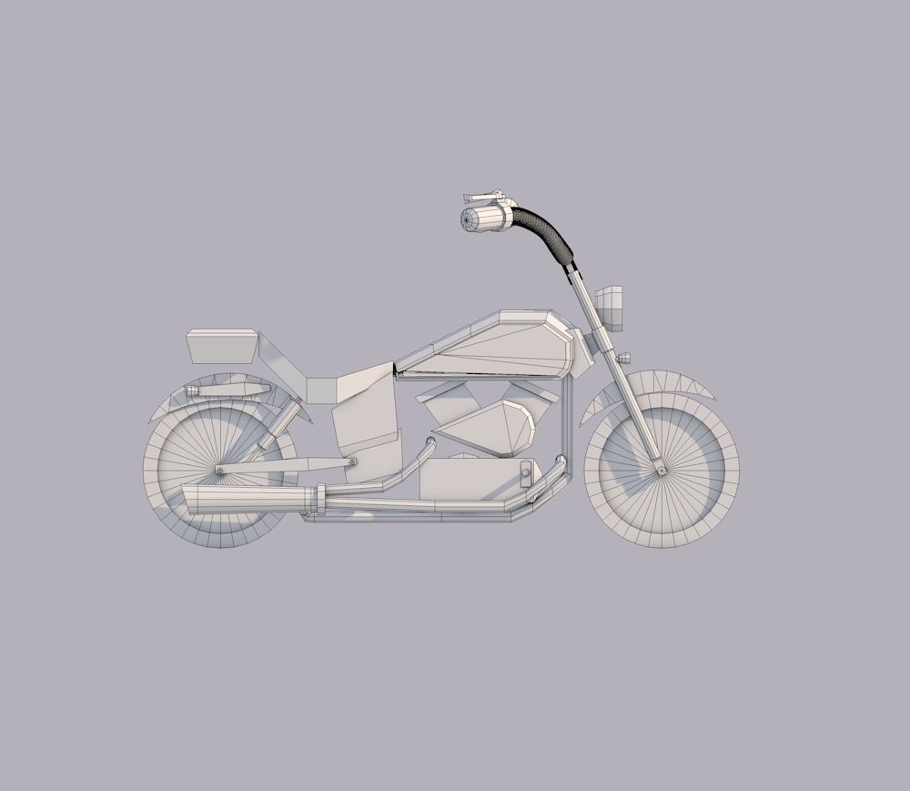 Motorcycle Low-poly 3D model Low-poly 3D model_12