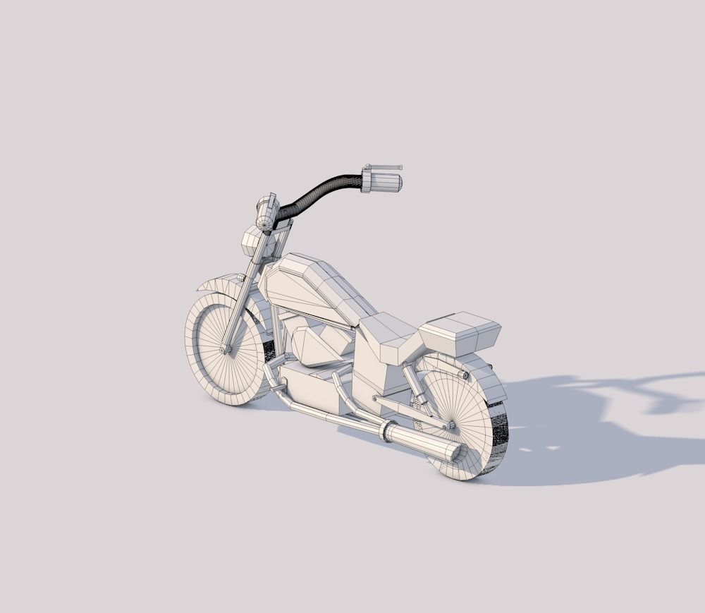 Motorcycle Low-poly 3D model Low-poly 3D model_14
