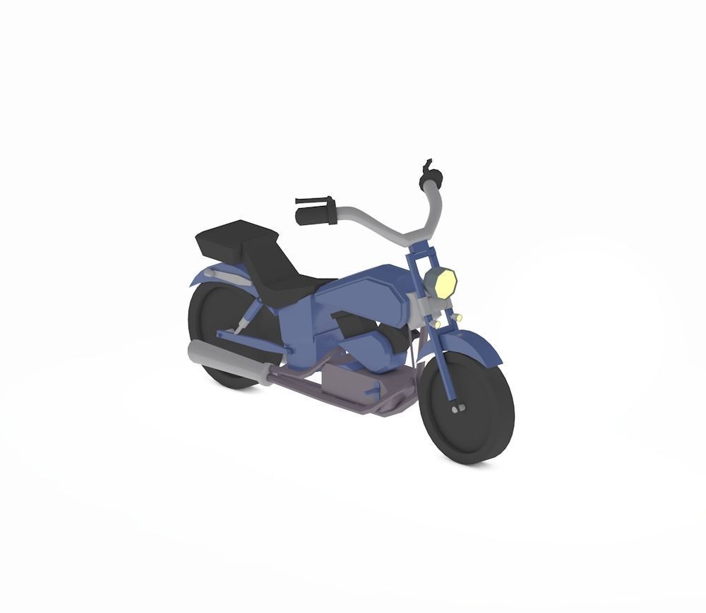 Motorcycle Low-poly 3D model Low-poly 3D model_3