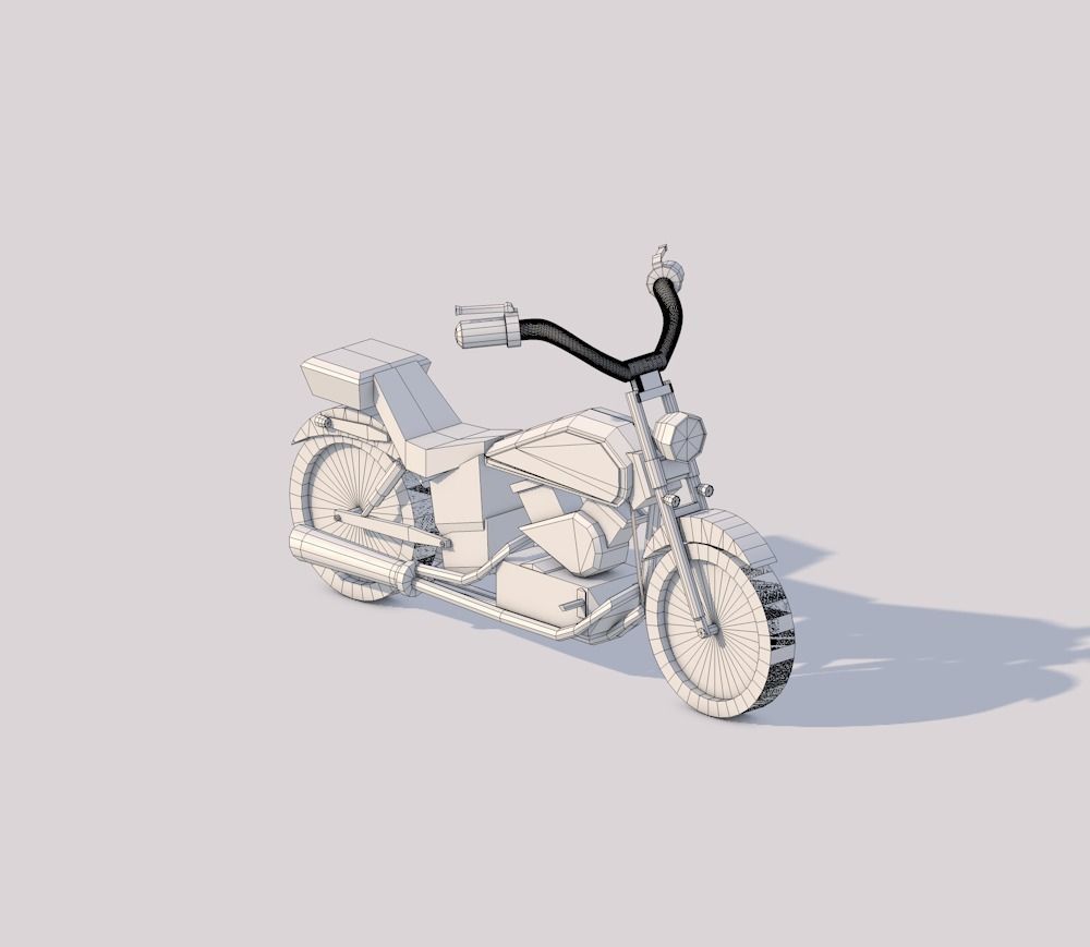 Motorcycle Low-poly 3D model Low-poly 3D model_0