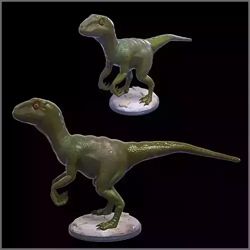 Raptor two dinosaur figurines