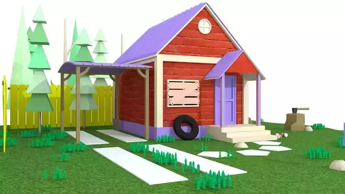 3D House in yard