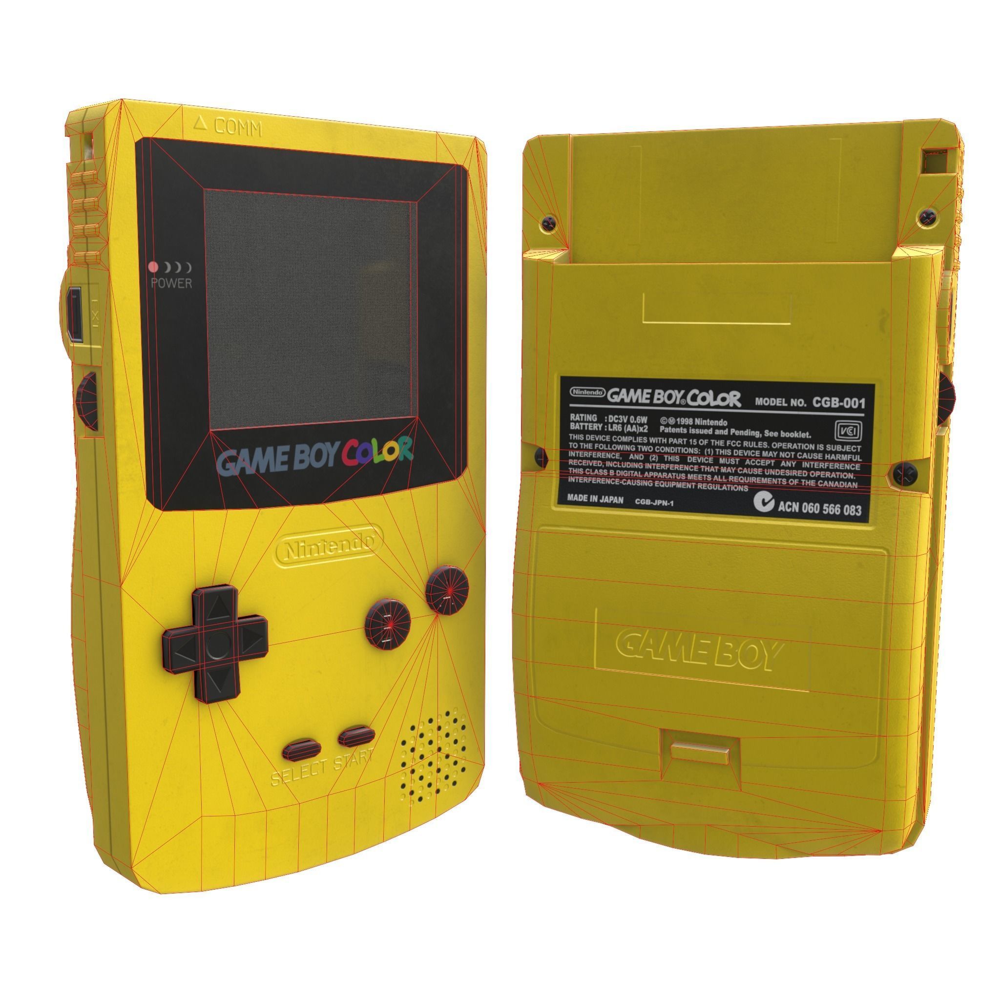 Gameboy color - 5 original colours - game - VR - AR  Low-poly 3D model_22