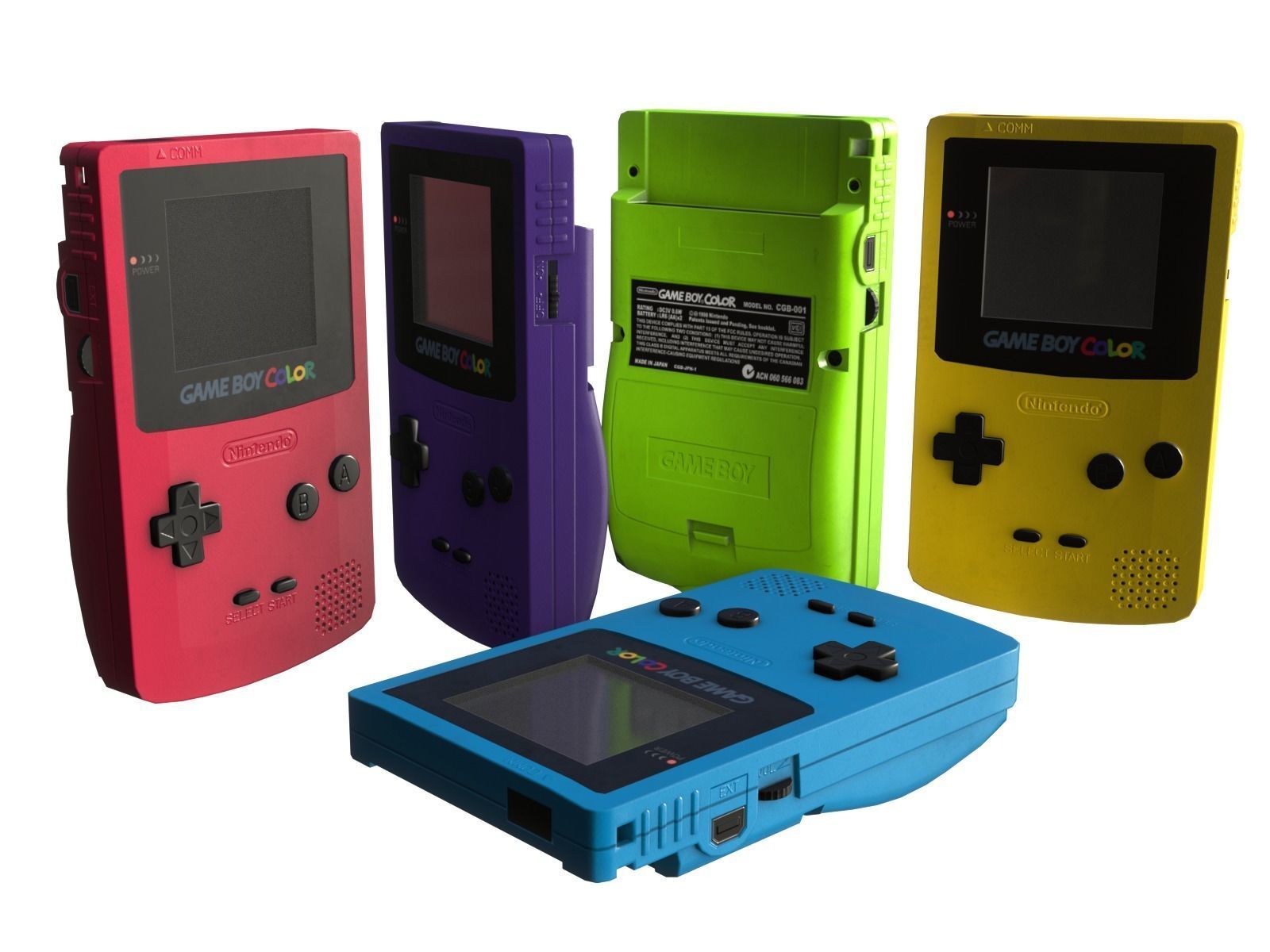 Gameboy color - 5 original colours - game - VR - AR  Low-poly 3D model_21