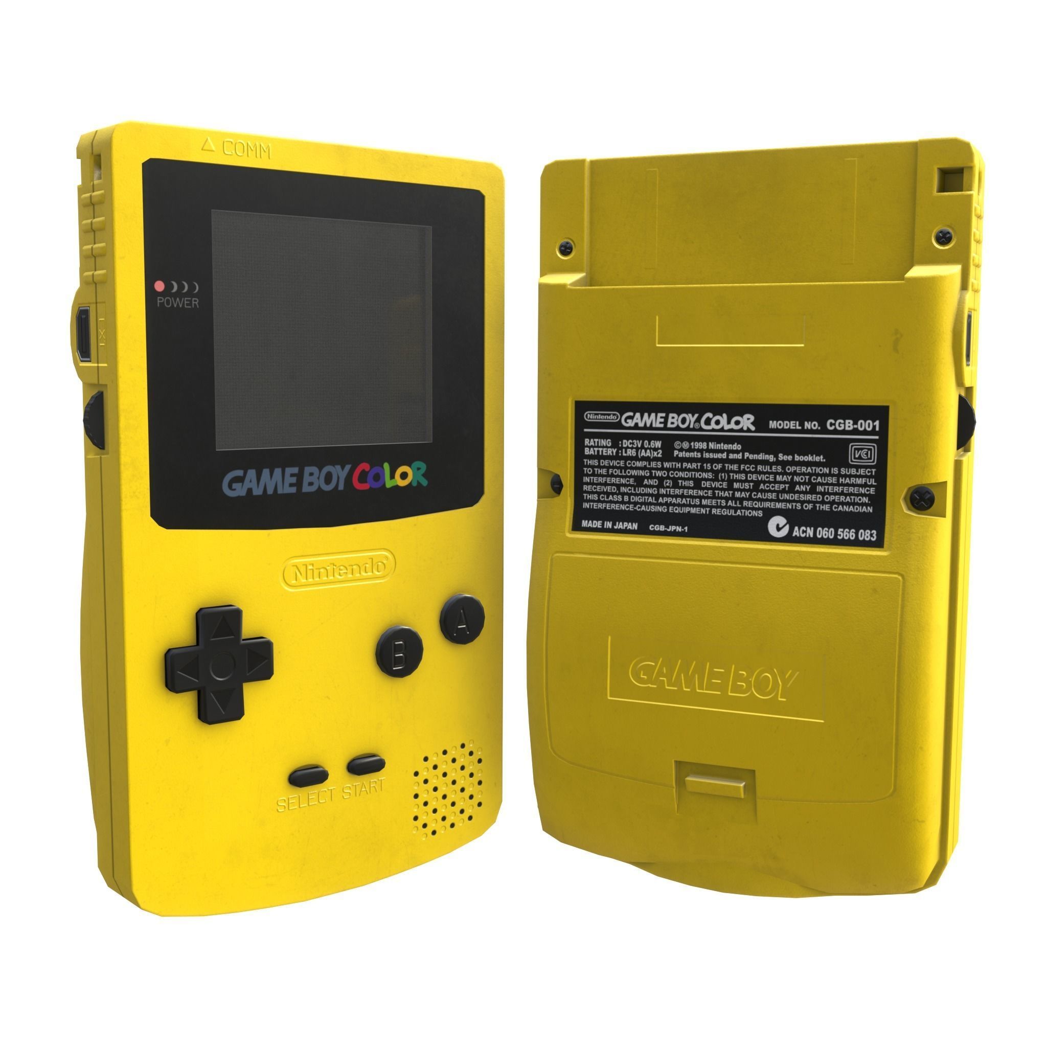 Gameboy color - 5 original colours - game - VR - AR  Low-poly 3D model_4