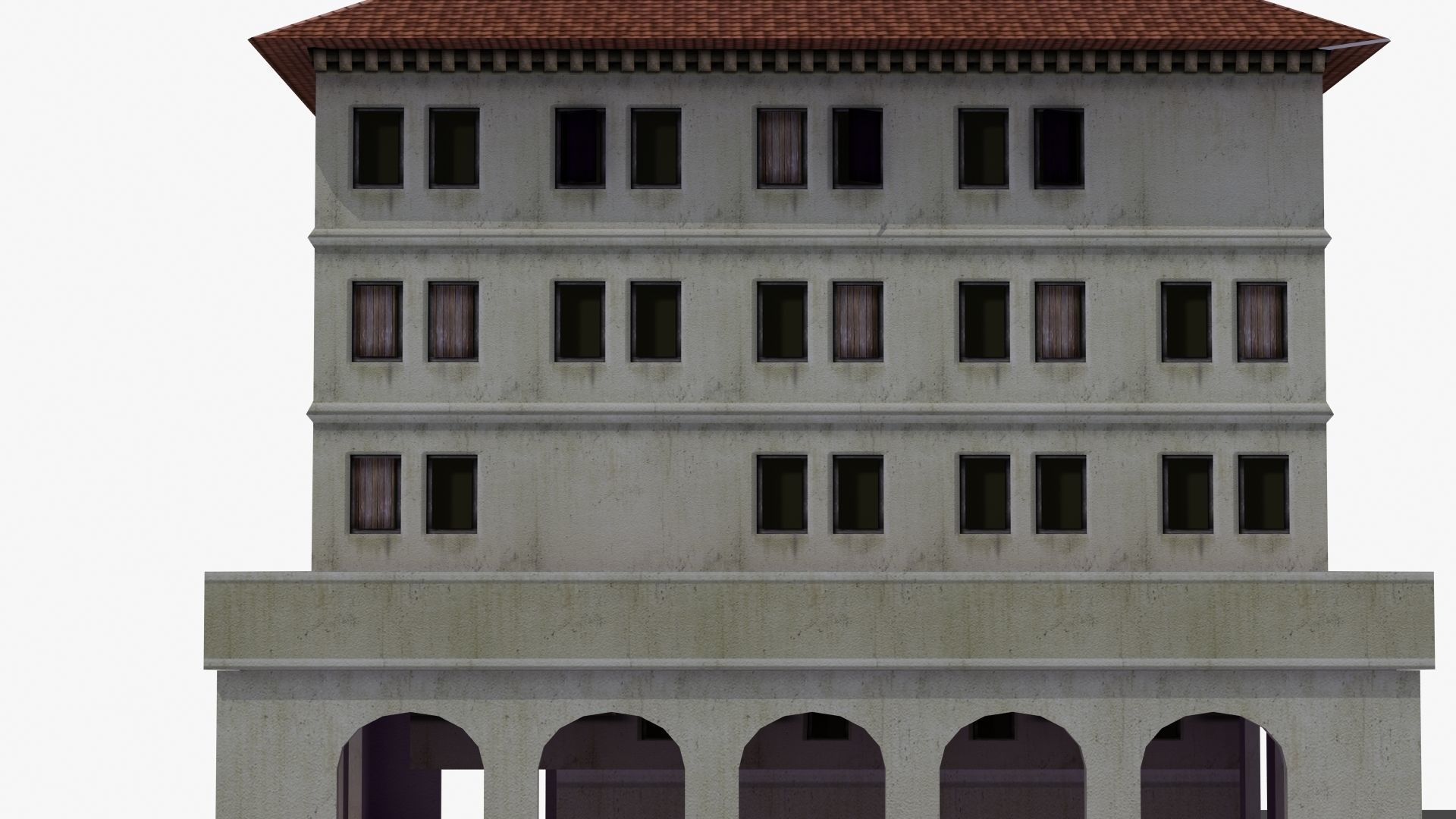 Roman Apartment Building Low-poly 3D model_36