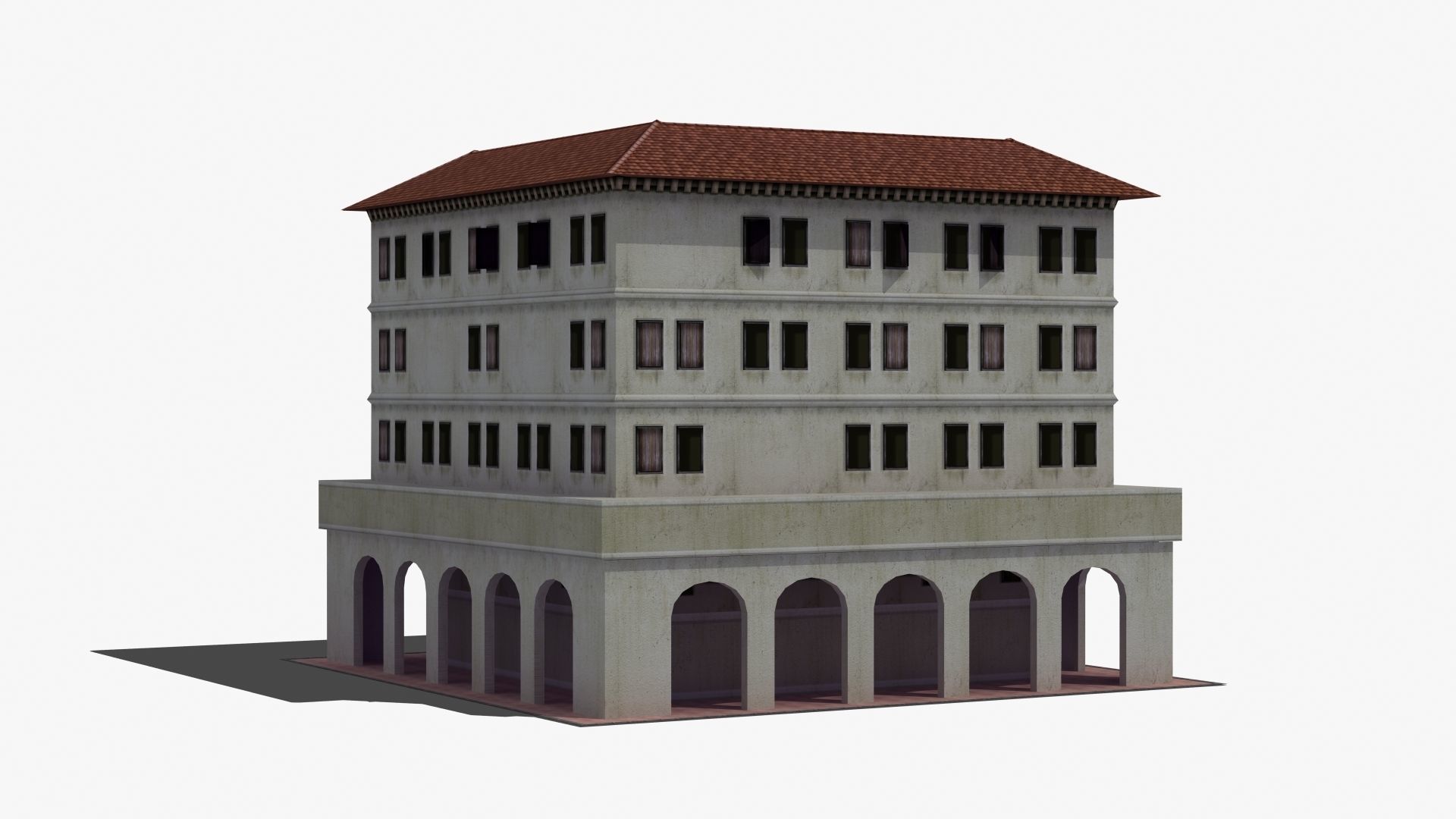 Roman Apartment Building Low-poly 3D model_31
