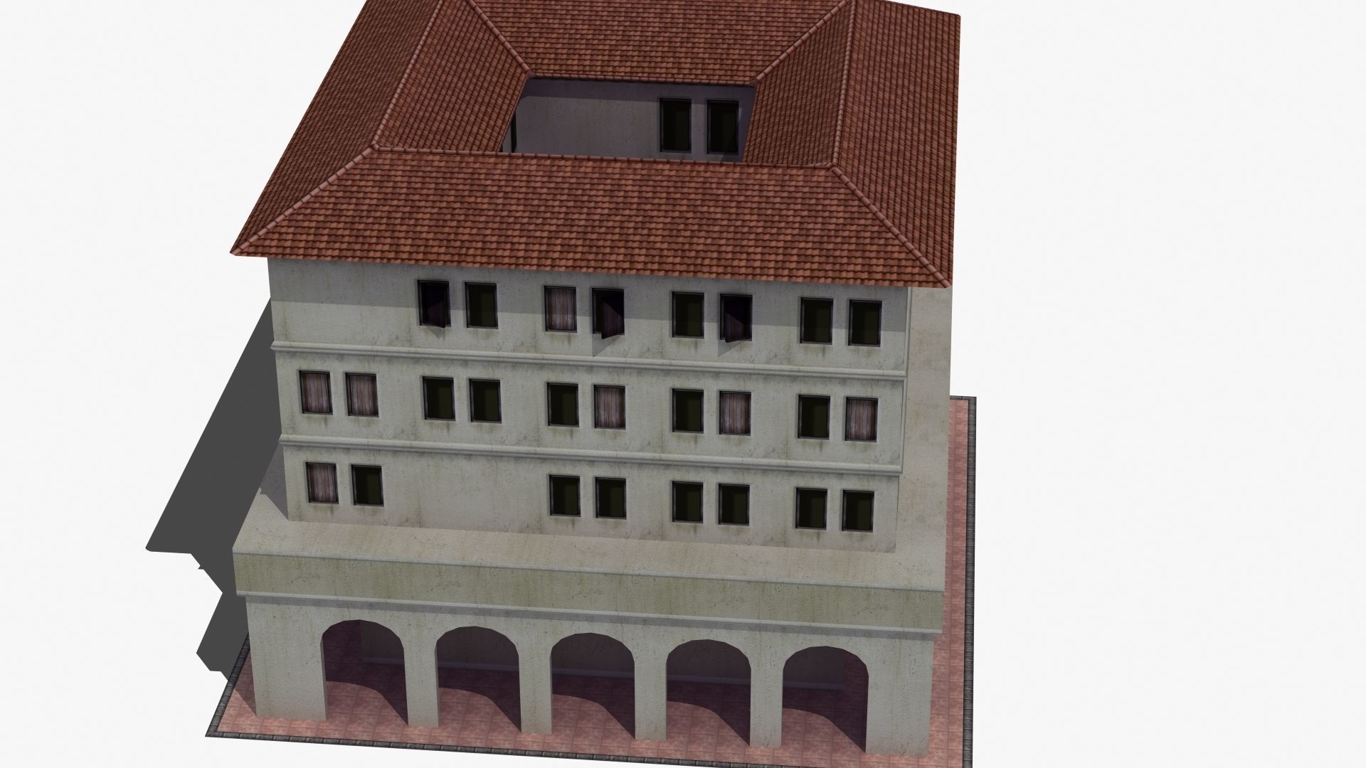 Roman Apartment Building Low-poly 3D model_20