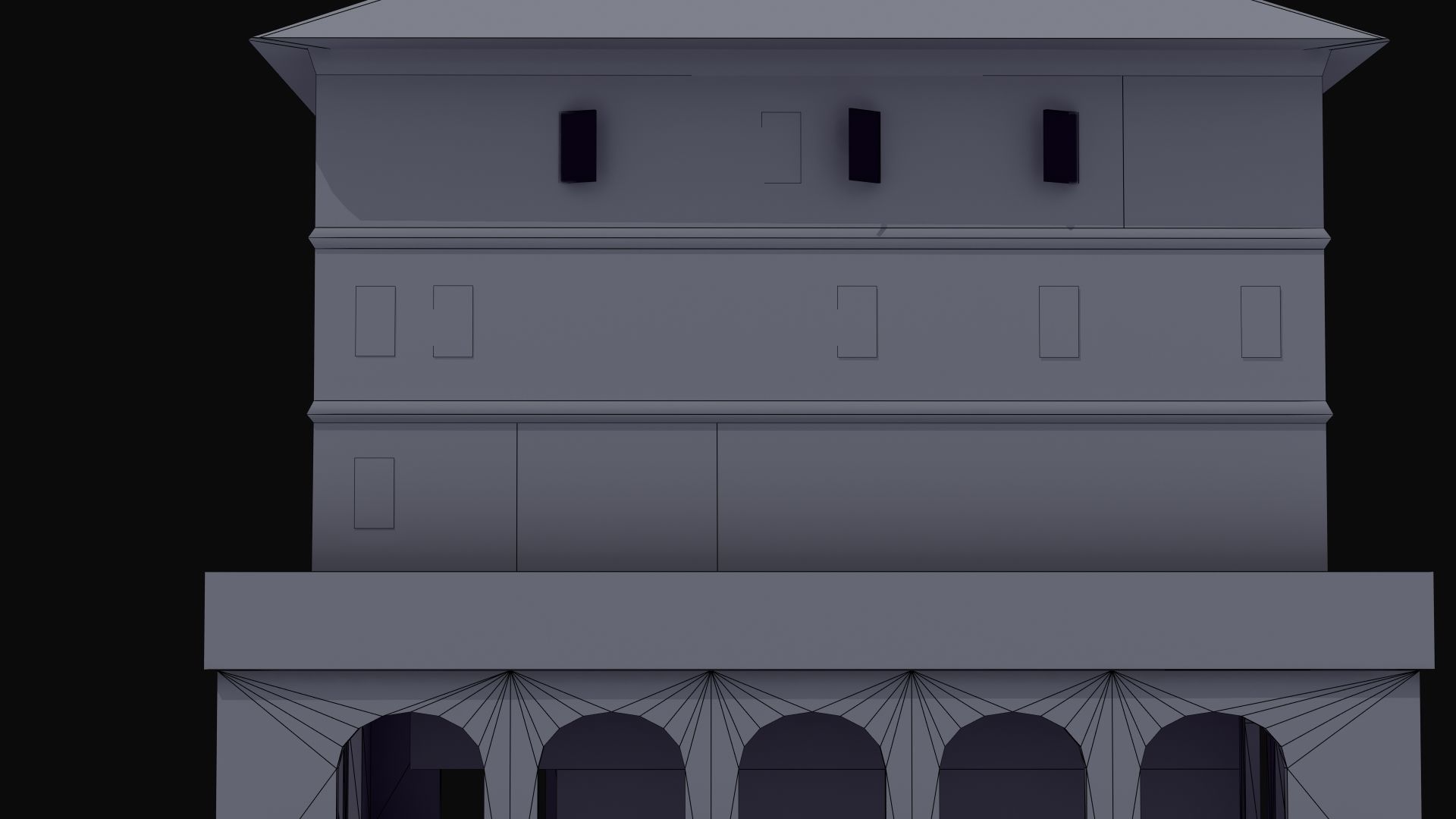 Roman Apartment Building Low-poly 3D model_55