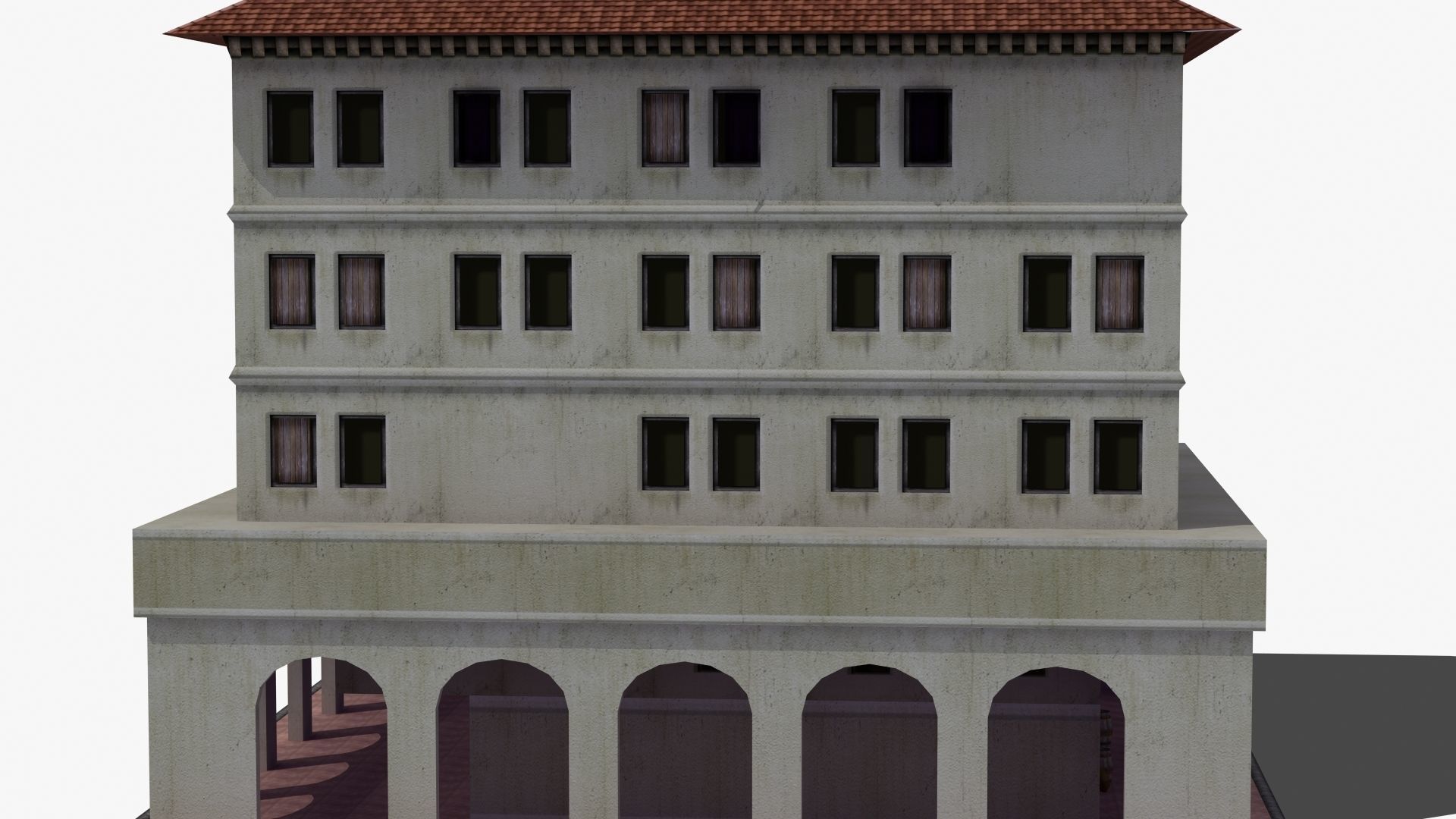 Roman Apartment Building Low-poly 3D model_22