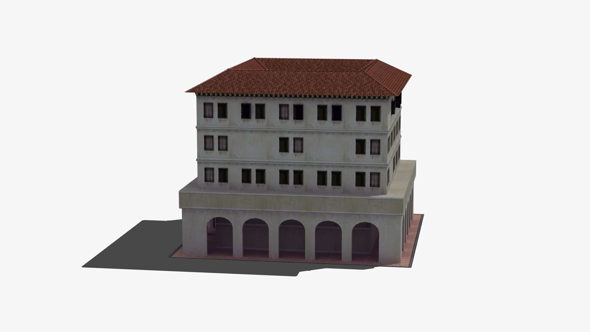 Roman Apartment Building Low-poly 3D model_29