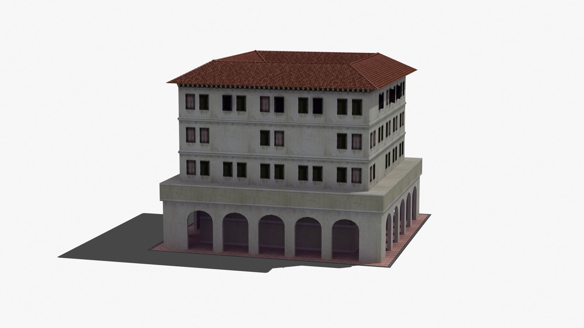 Roman Apartment Building Low-poly 3D model_28