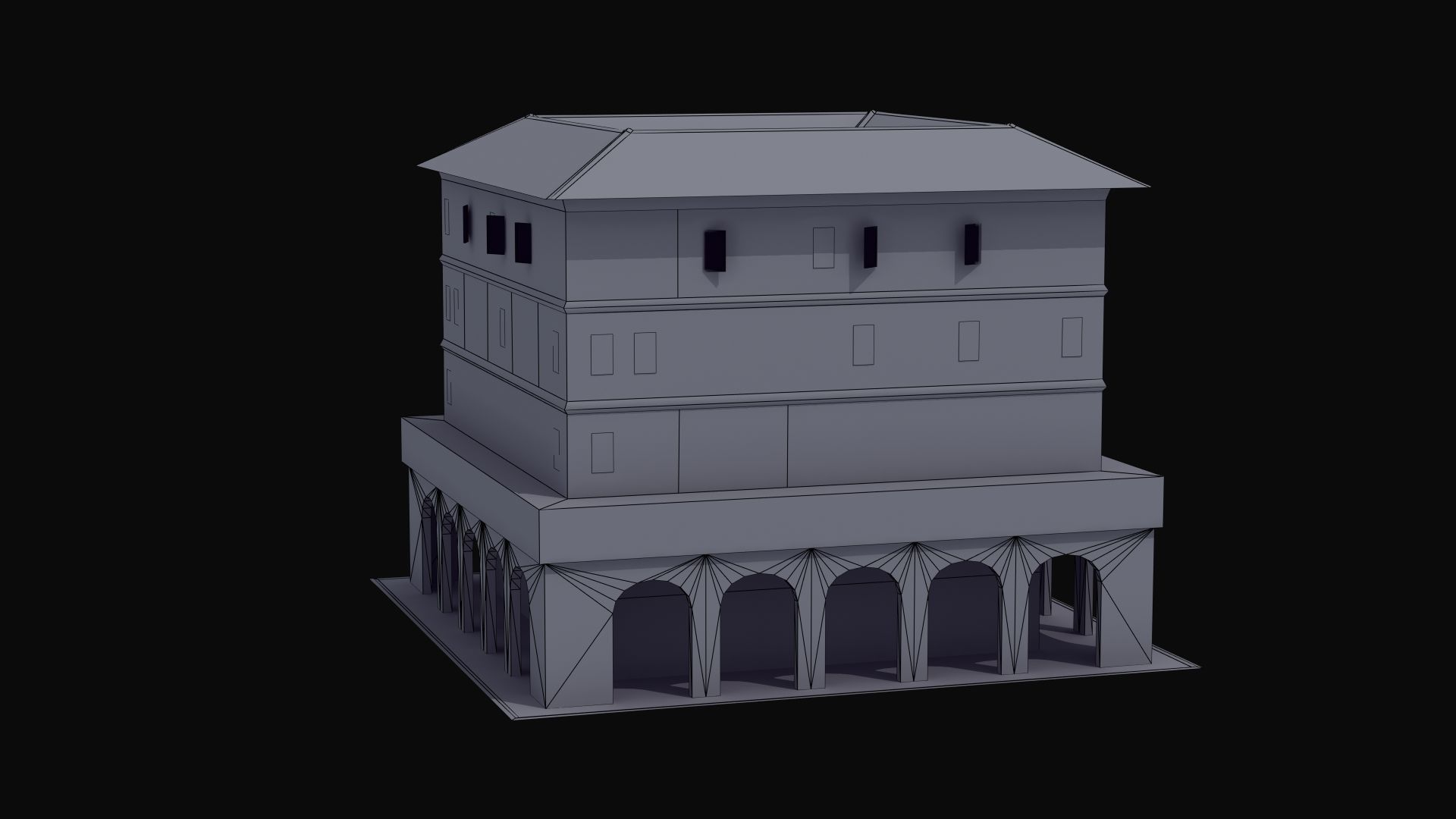 Roman Apartment Building Low-poly 3D model_51