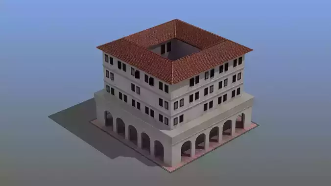 Roman Apartment Building Low-poly 3D model