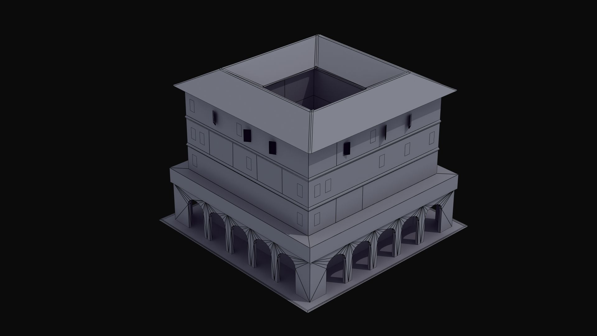 Roman Apartment Building Low-poly 3D model_38