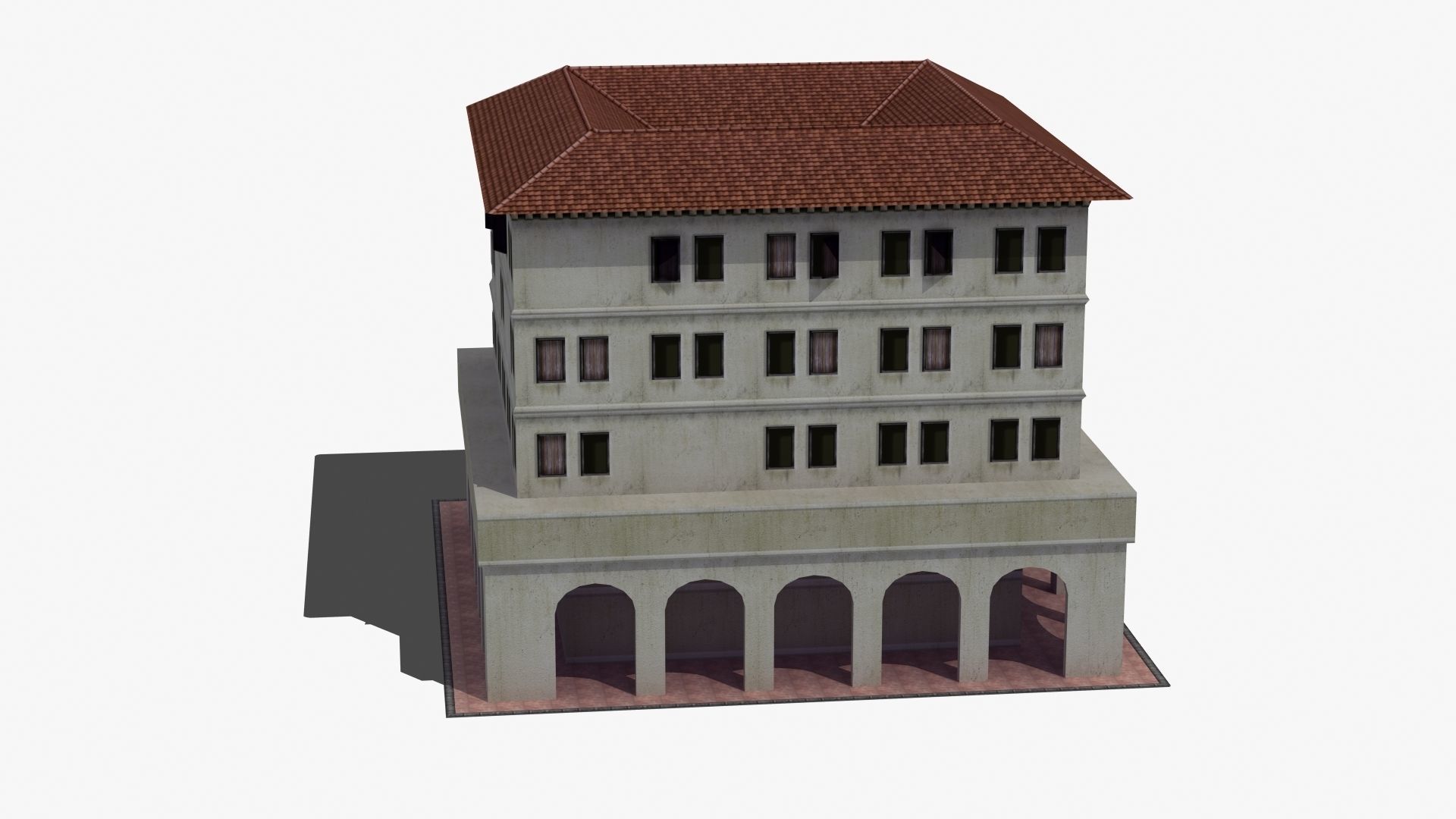 Roman Apartment Building Low-poly 3D model_33