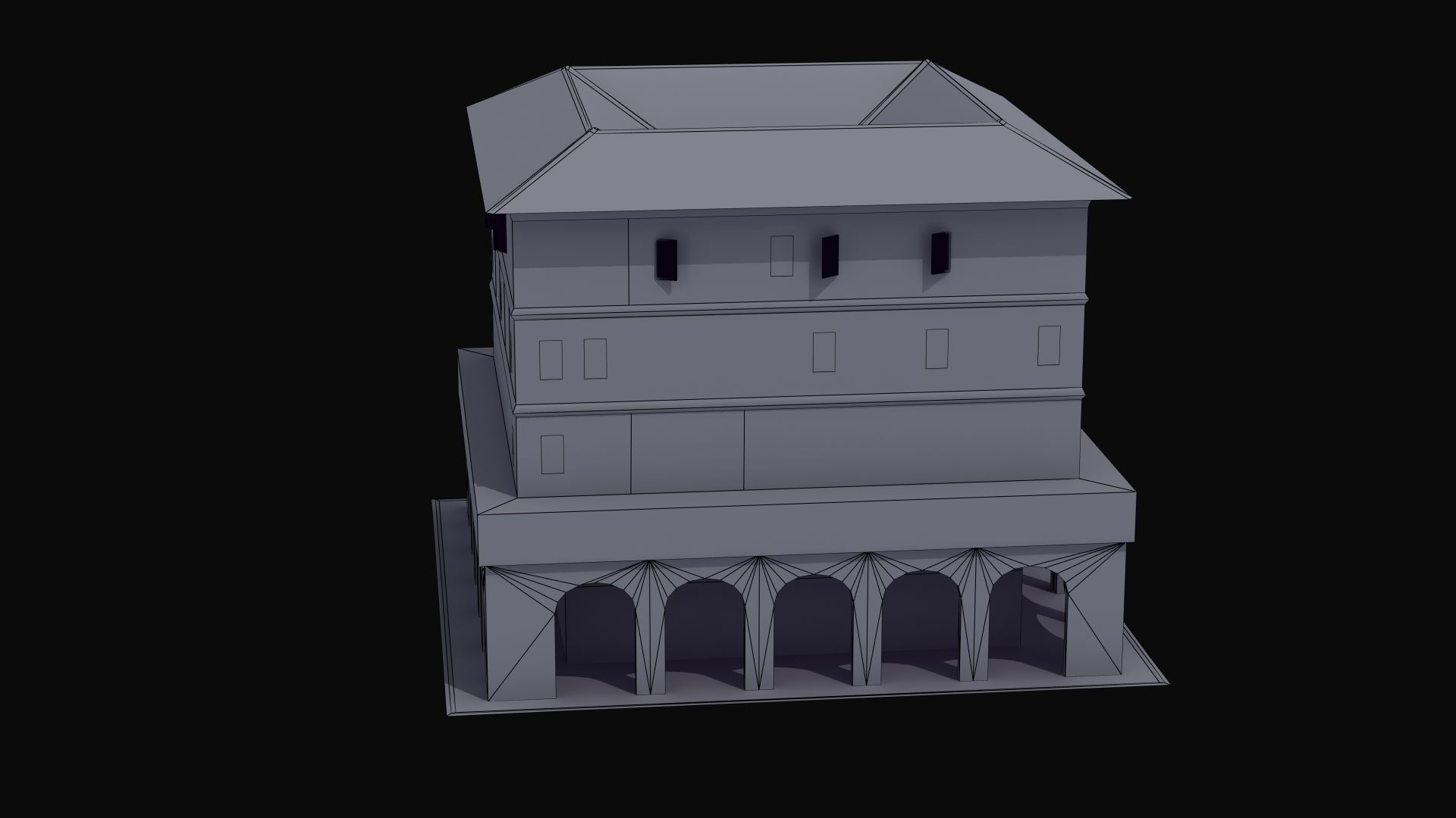 Roman Apartment Building Low-poly 3D model_52