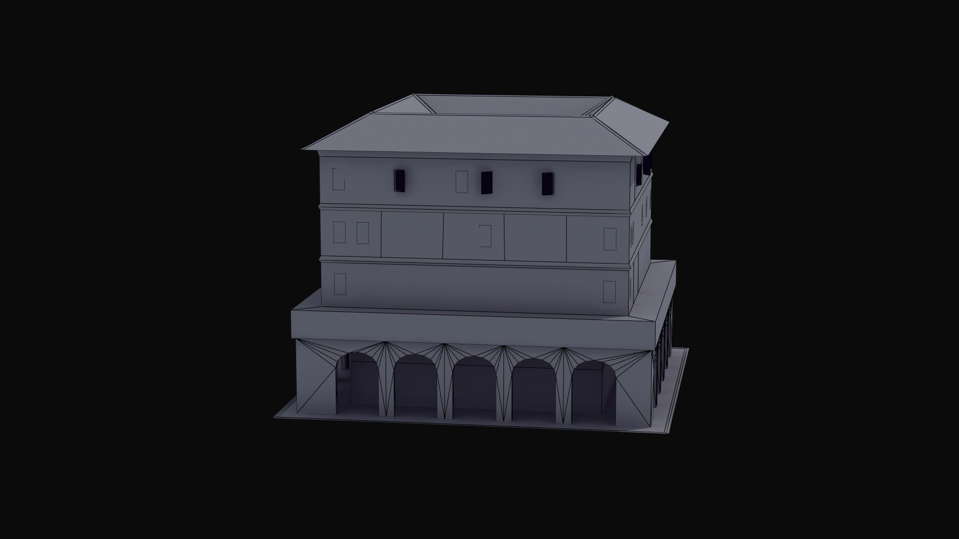 Roman Apartment Building Low-poly 3D model_48