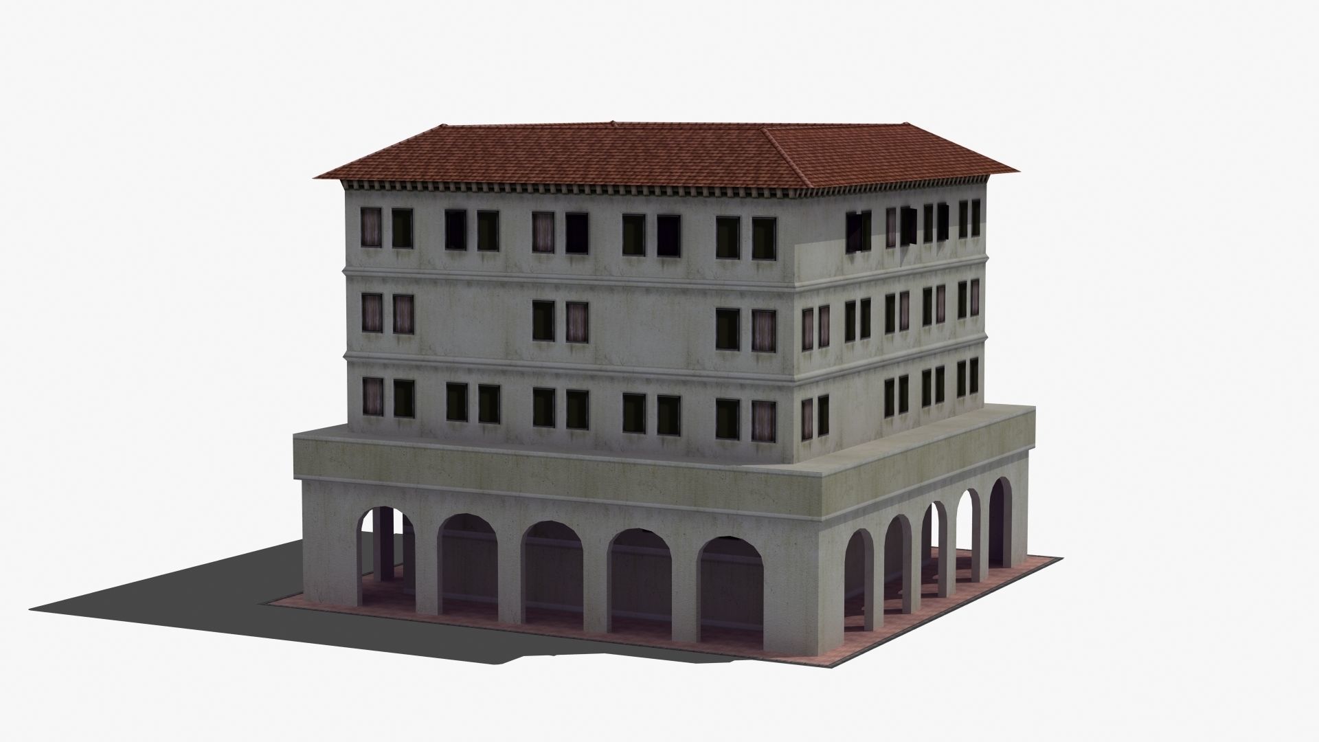 Roman Apartment Building Low-poly 3D model_30