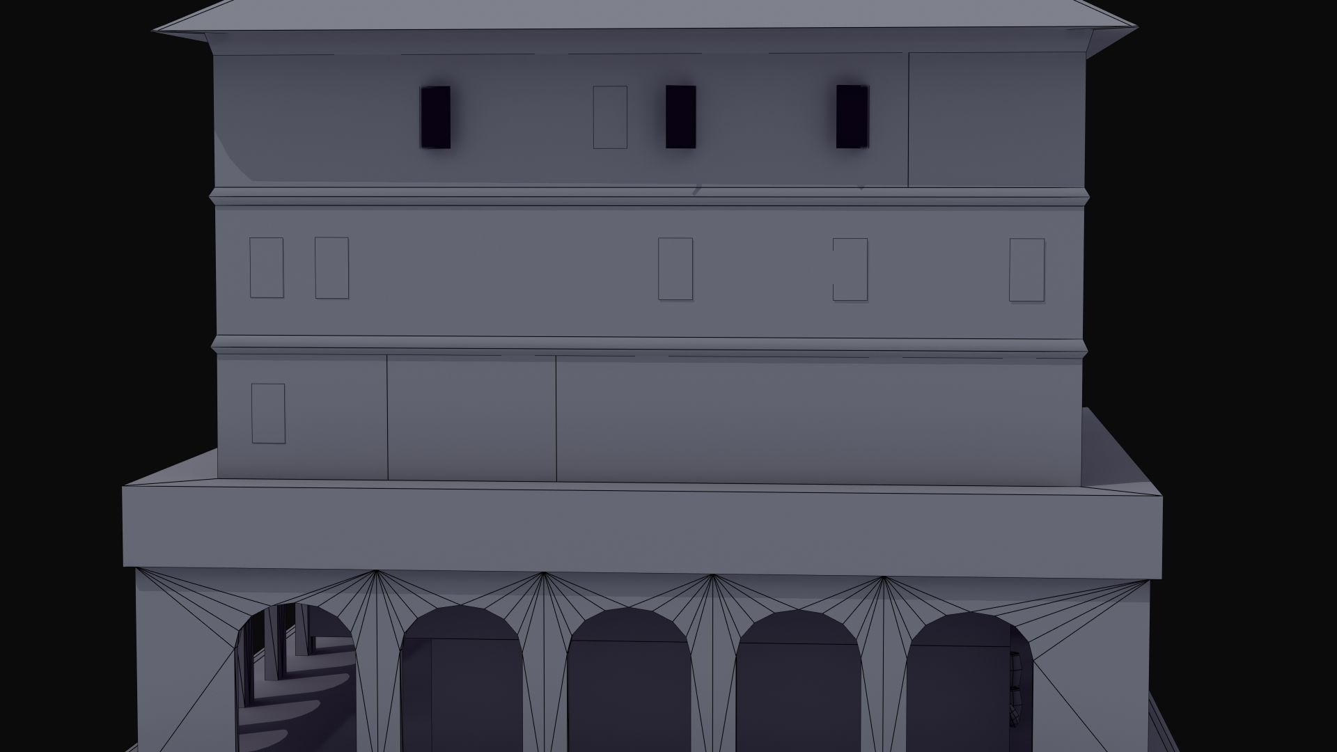 Roman Apartment Building Low-poly 3D model_41