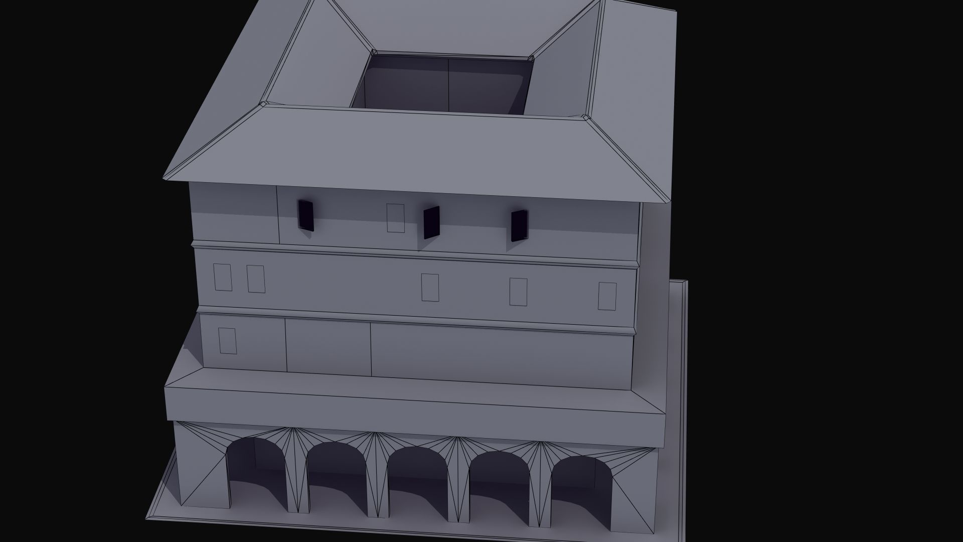Roman Apartment Building Low-poly 3D model_39