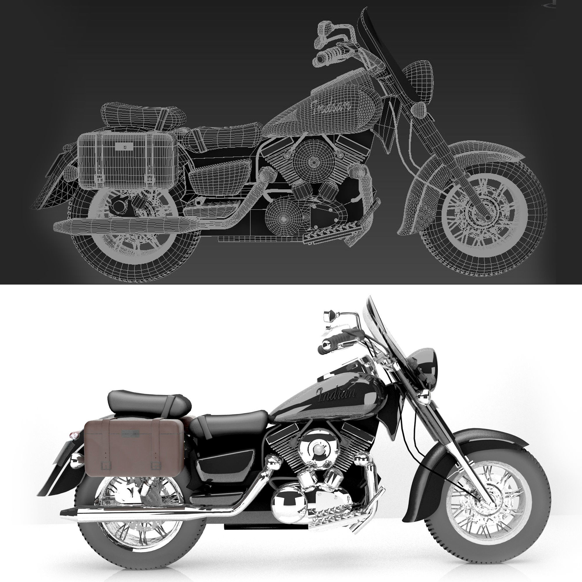 Indian Motorcycle 3D Model 3D model_5