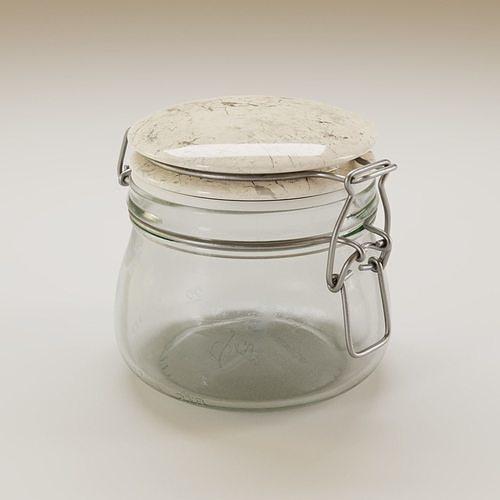 Mason jar set 3D model 7