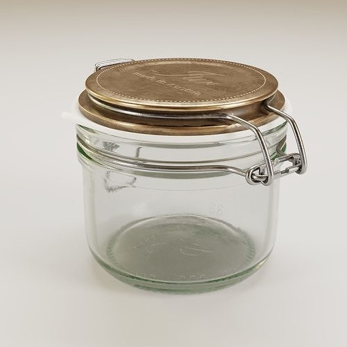 Mason jar set 3D model 4