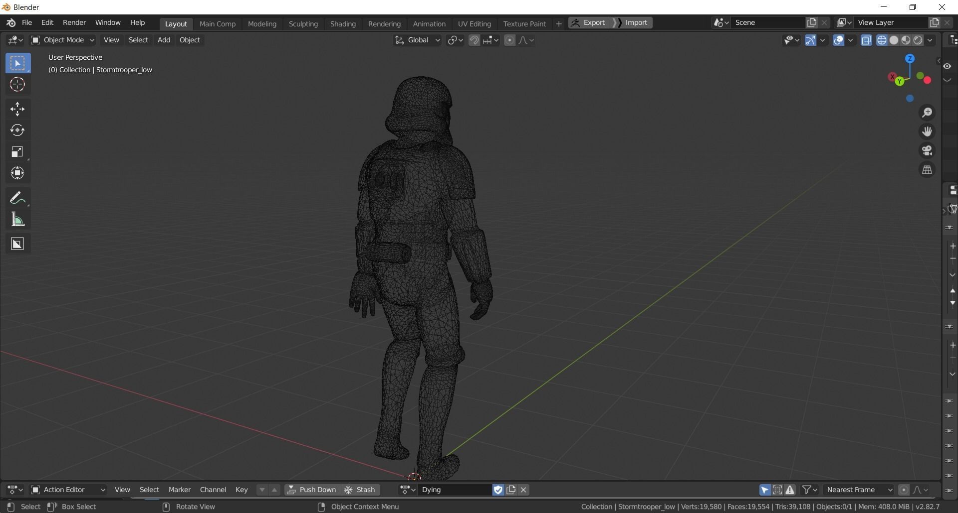 Stormtrooper rigged Low-poly 3D model_14