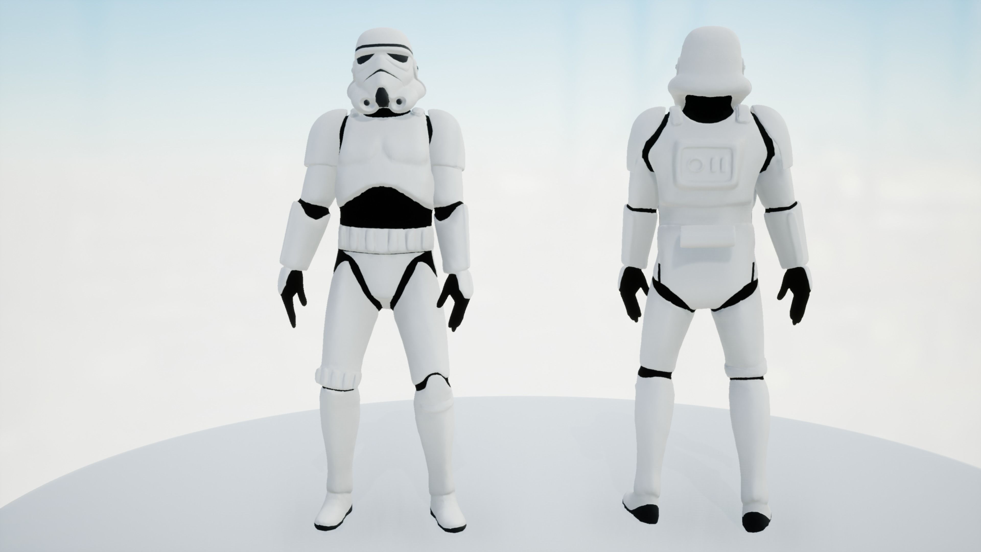 Stormtrooper rigged Low-poly 3D model_6
