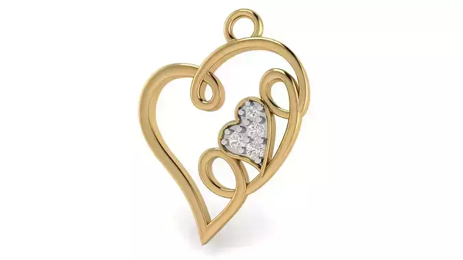 Flow Heart Shape Pendant 