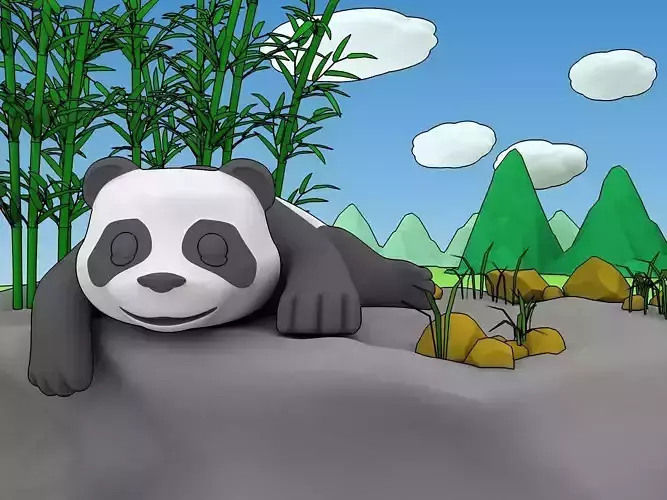 Panda cartoon style