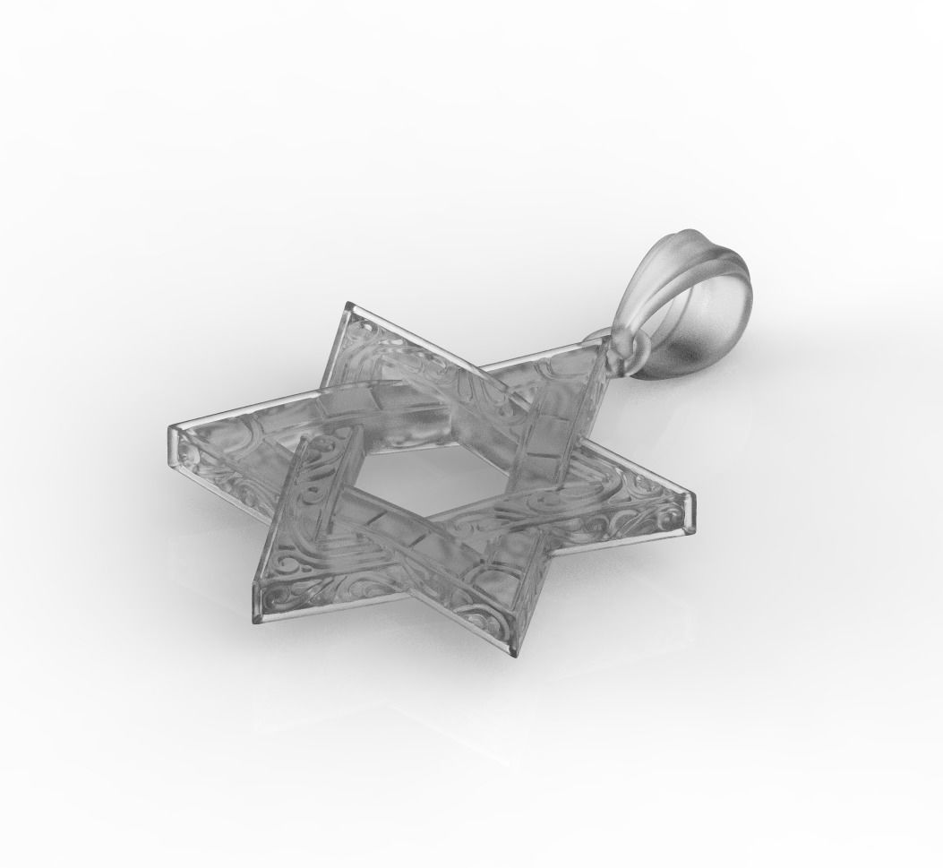 Star of David pendant 3D print model_7