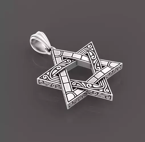 Star of David pendant 3D print model