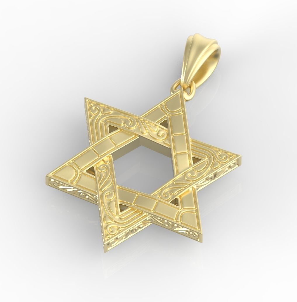 Star of David pendant 3D print model_13