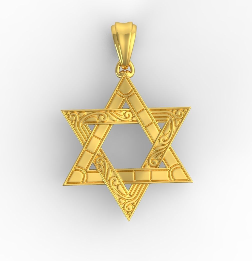 Star of David pendant 3D print model_10