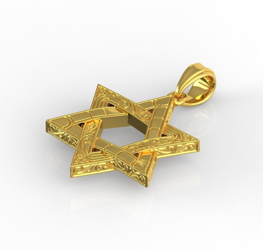 Star of David pendant 3D print model_11