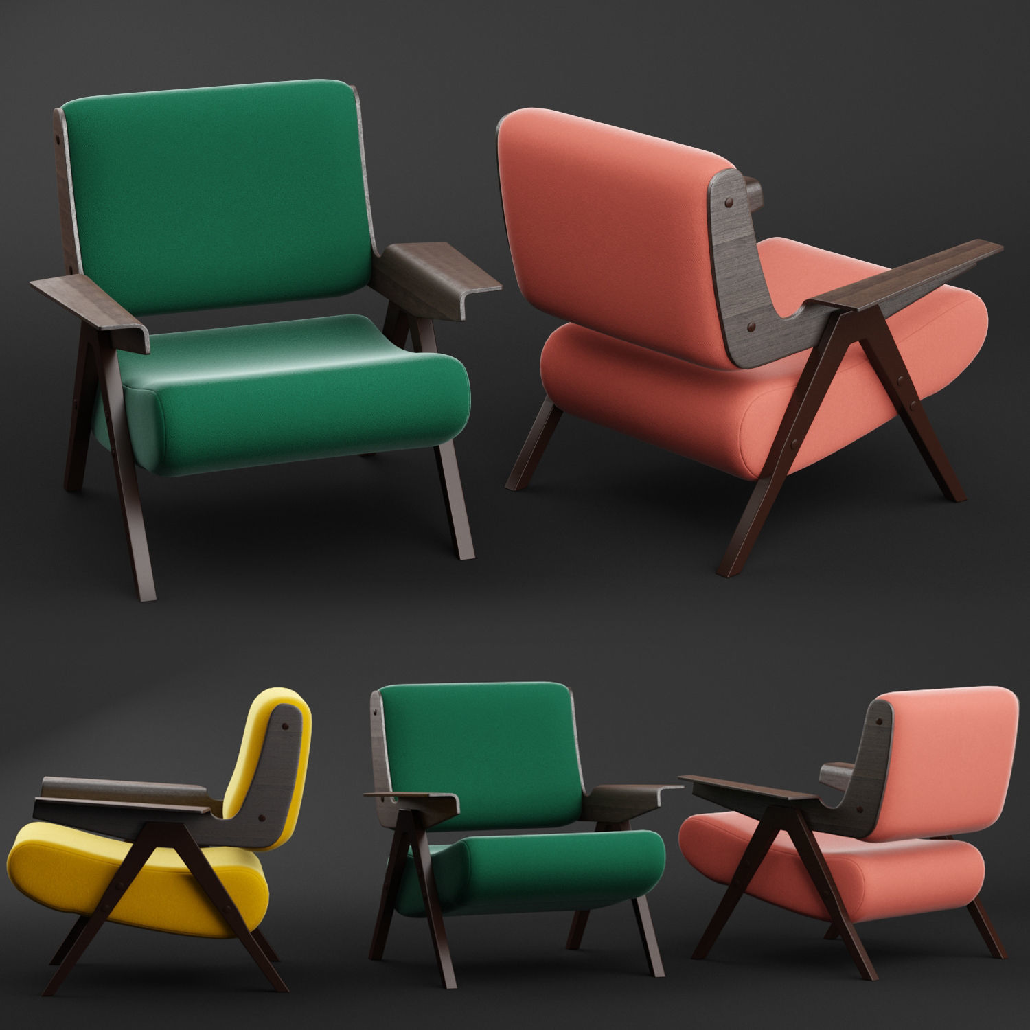 Lina Armchair Tacchini 3D model_8