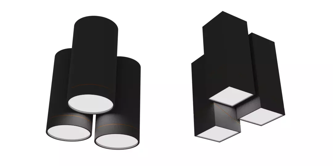  spotlight circle and square spotlight light spot Free 3D model_0