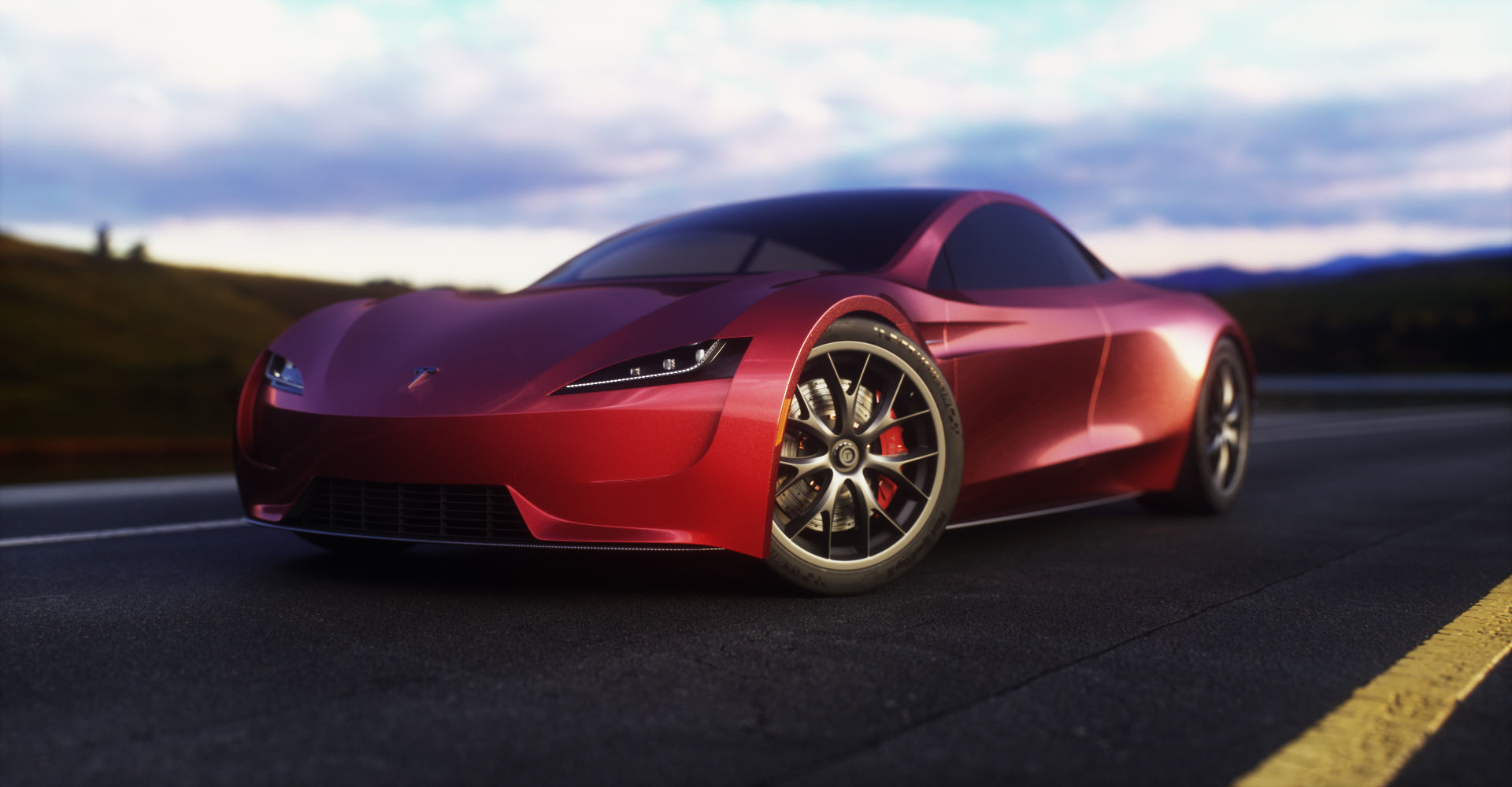 Tesla Roadster 2 Electric Supercar Low-poly 3D model_5