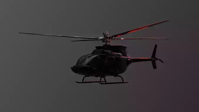 Helicopter with lights in sky
