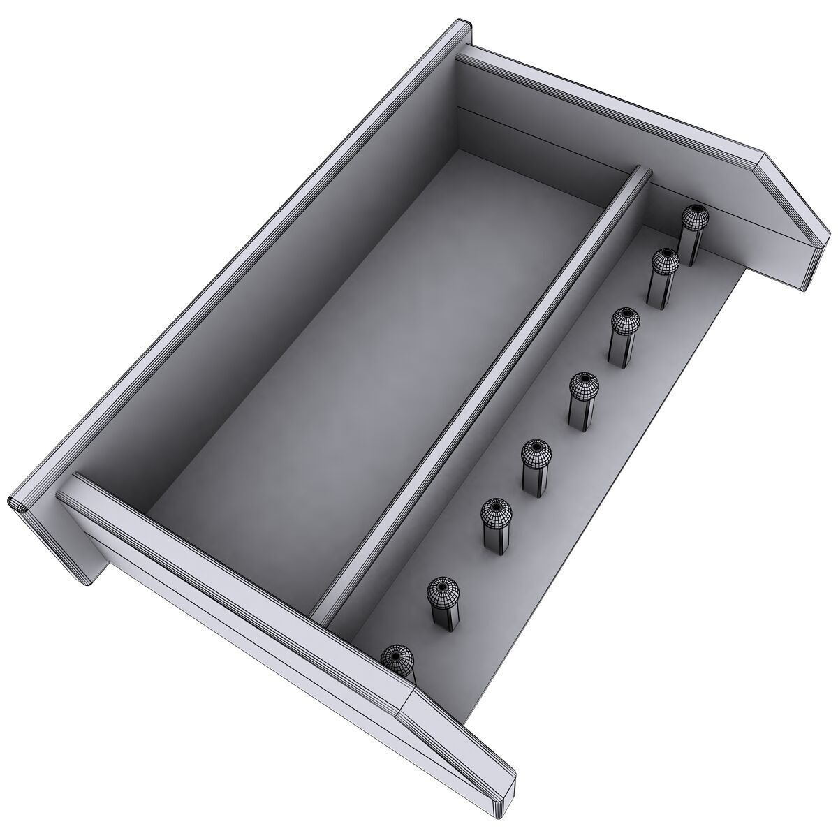 Shaker Style Shelf 3D model_3