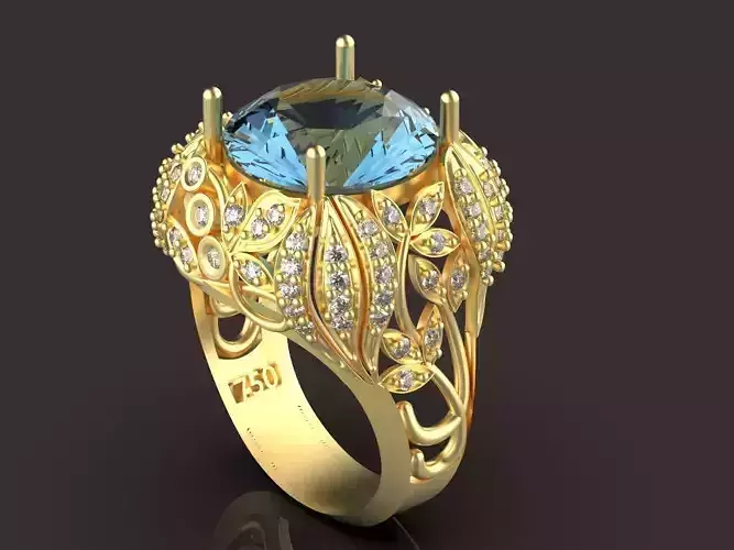 flower ring Silver Gold  Print