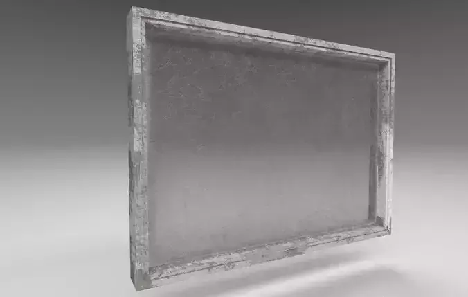 Dirty low poly simple window with scratched glass