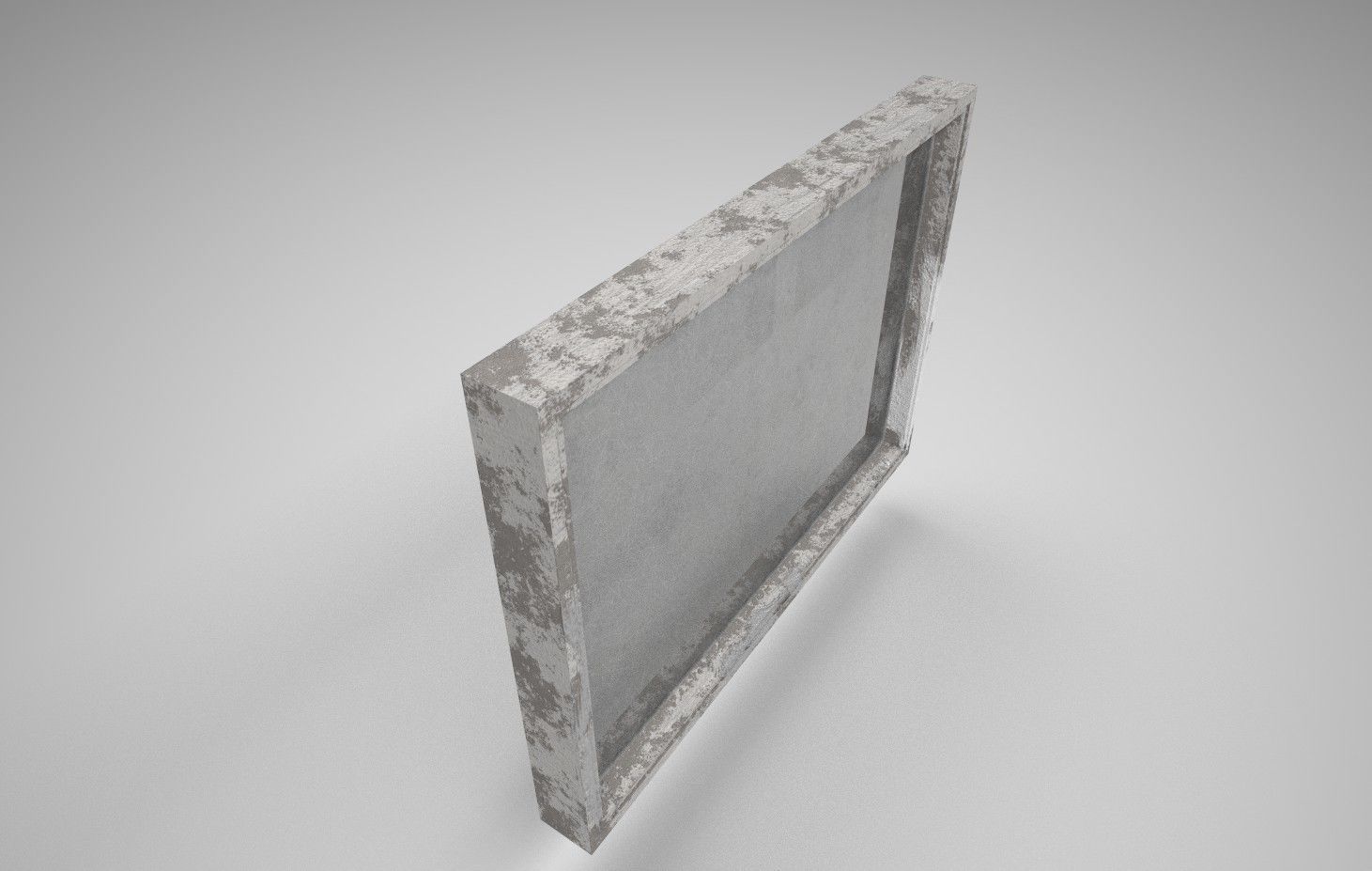 Dirty low poly simple window with scratched glass Low-poly 3D model_1